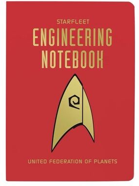 Starfleet Engineering Notebook — Red with Gold Accent. NWT.